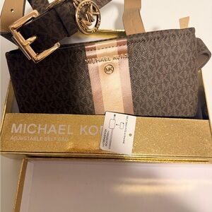 Michael Kors Tan and Brown Belt Bag